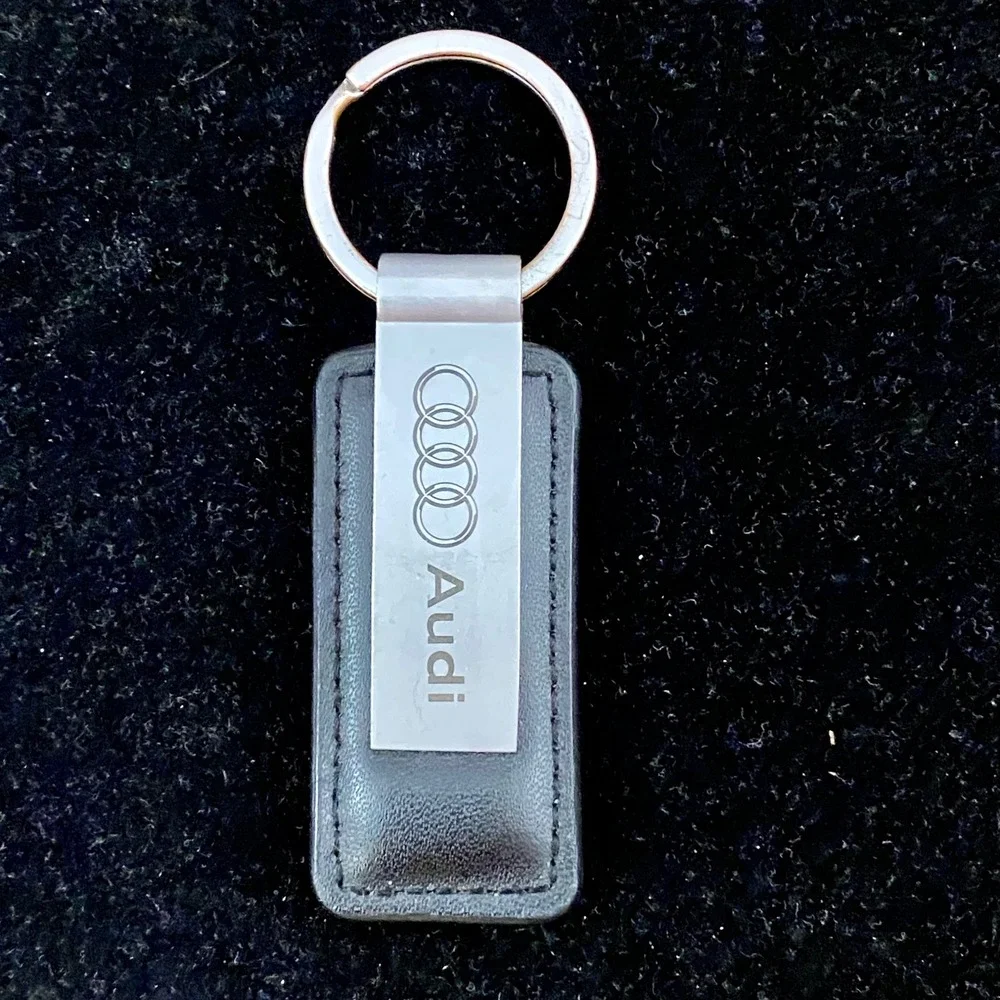 Audi Leather Keychain Metal Key Fob Rings Emblem Audi Exchange Dealership